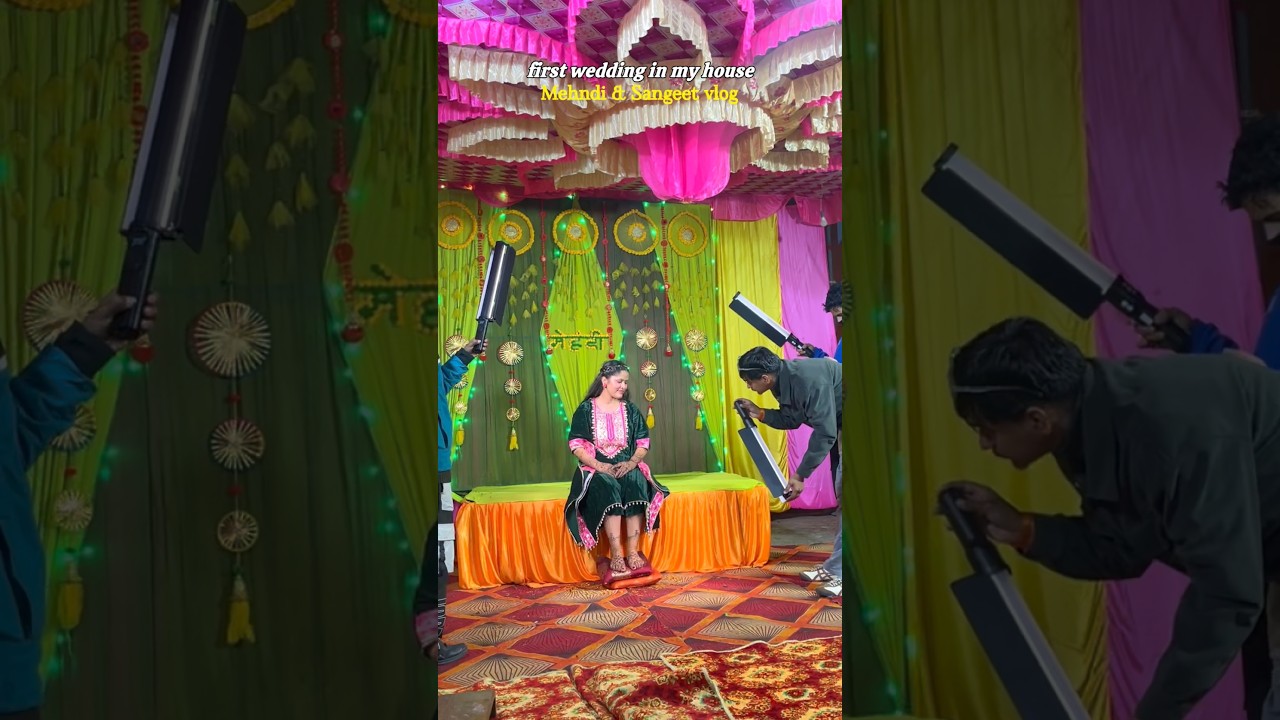 mehndi night✨& sangeet vlog😍 #ashortaday #foodie #mehndi #sangeet #pahadiwedding #shorts #minivlog