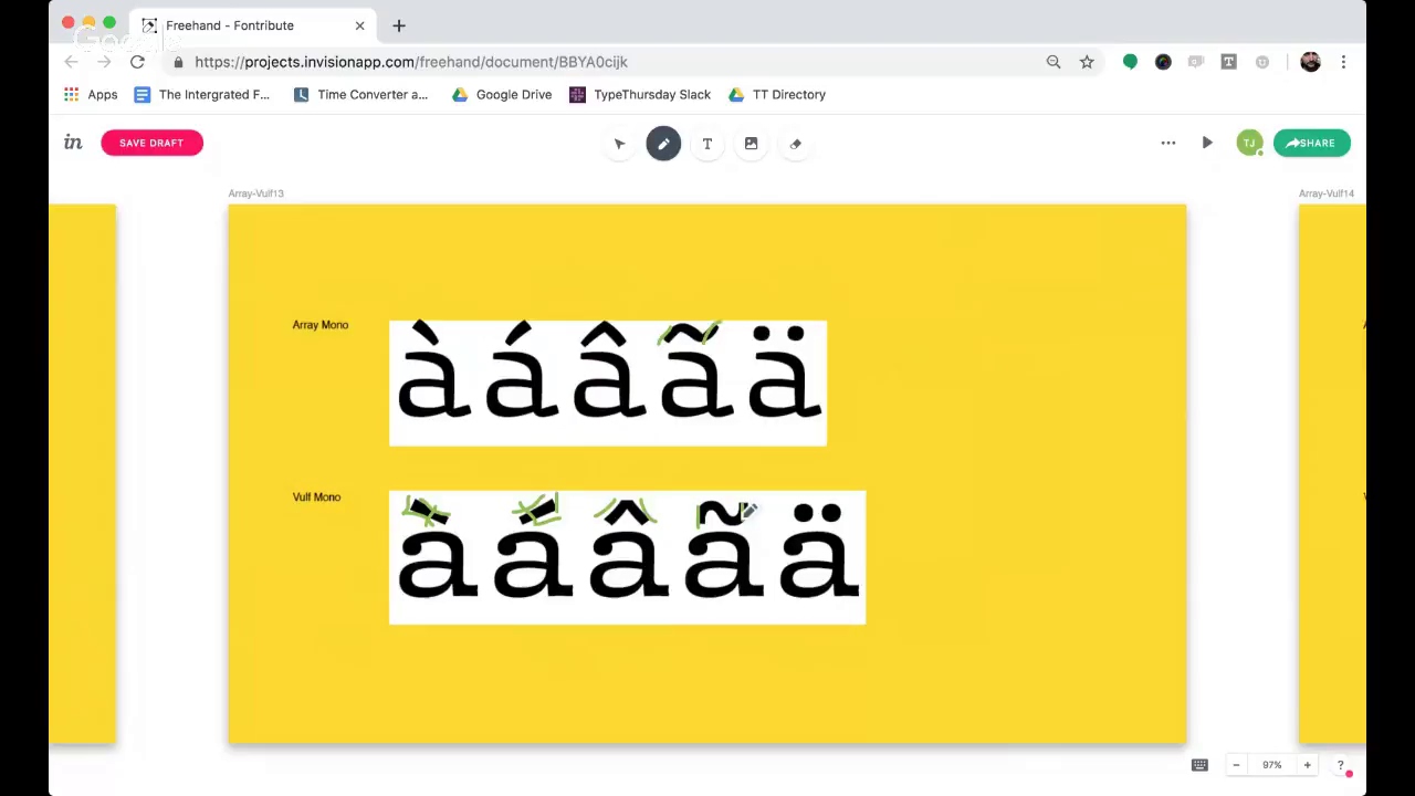 Exploring Monospaced Fonts: Array and Vulf