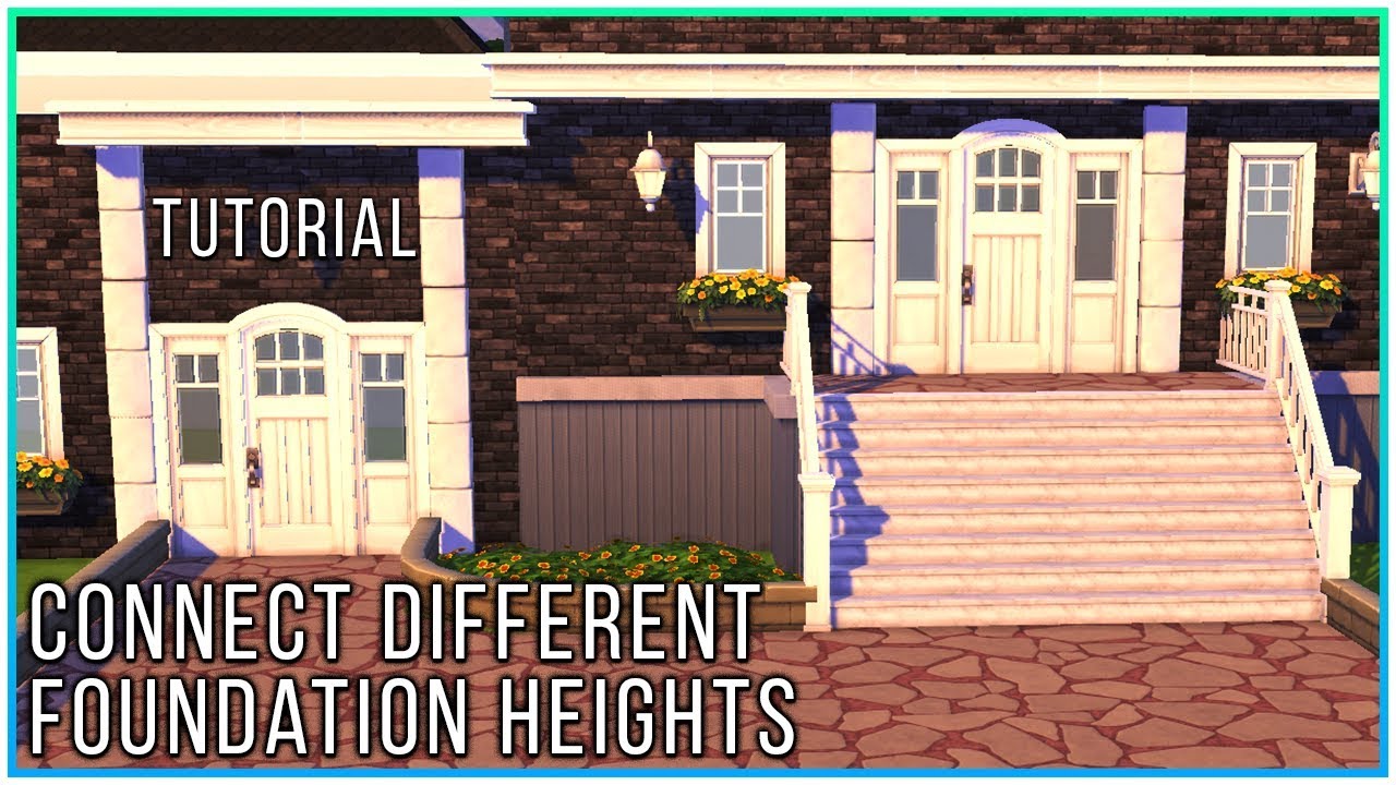 Sims 4 Tutorial - Connecting rooms w/ different foundation heights | Kate Emerald