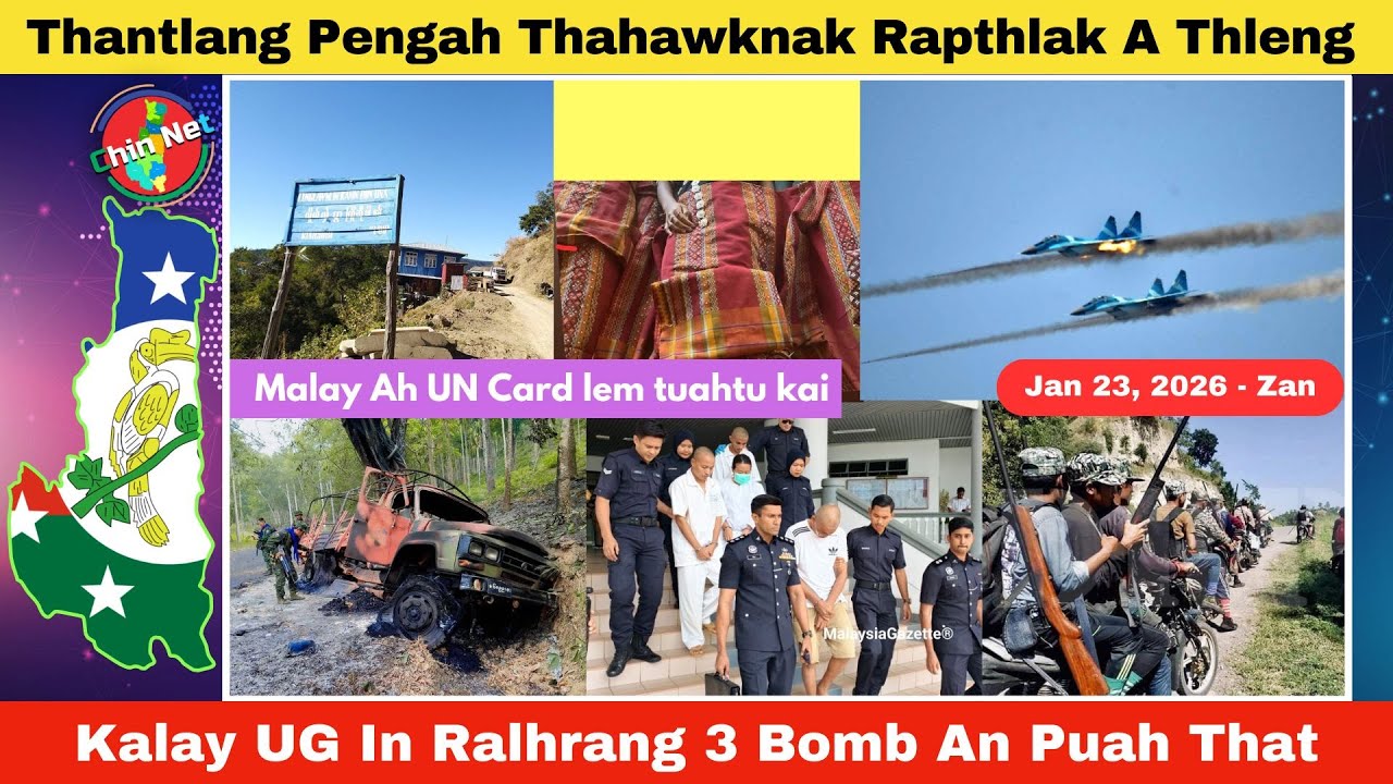 Jan 23 Zan: Thantlang Pengah Thahawknak Rapthlak Thleng. Kalay UG In Ralhrang 3 Bomb An Puah That