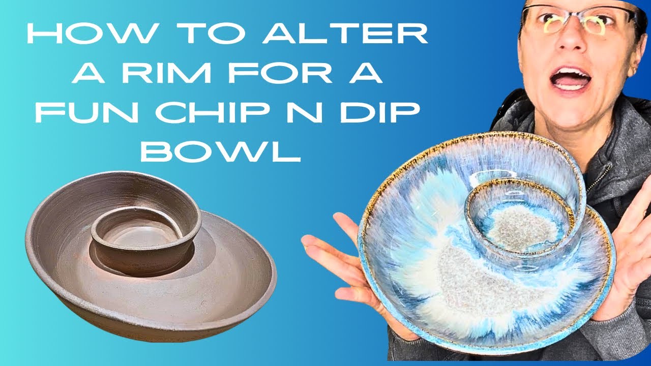 Boring pottery bowl makeover-how to turn a simple bowl into a chip n dip centerpiece! #pottery