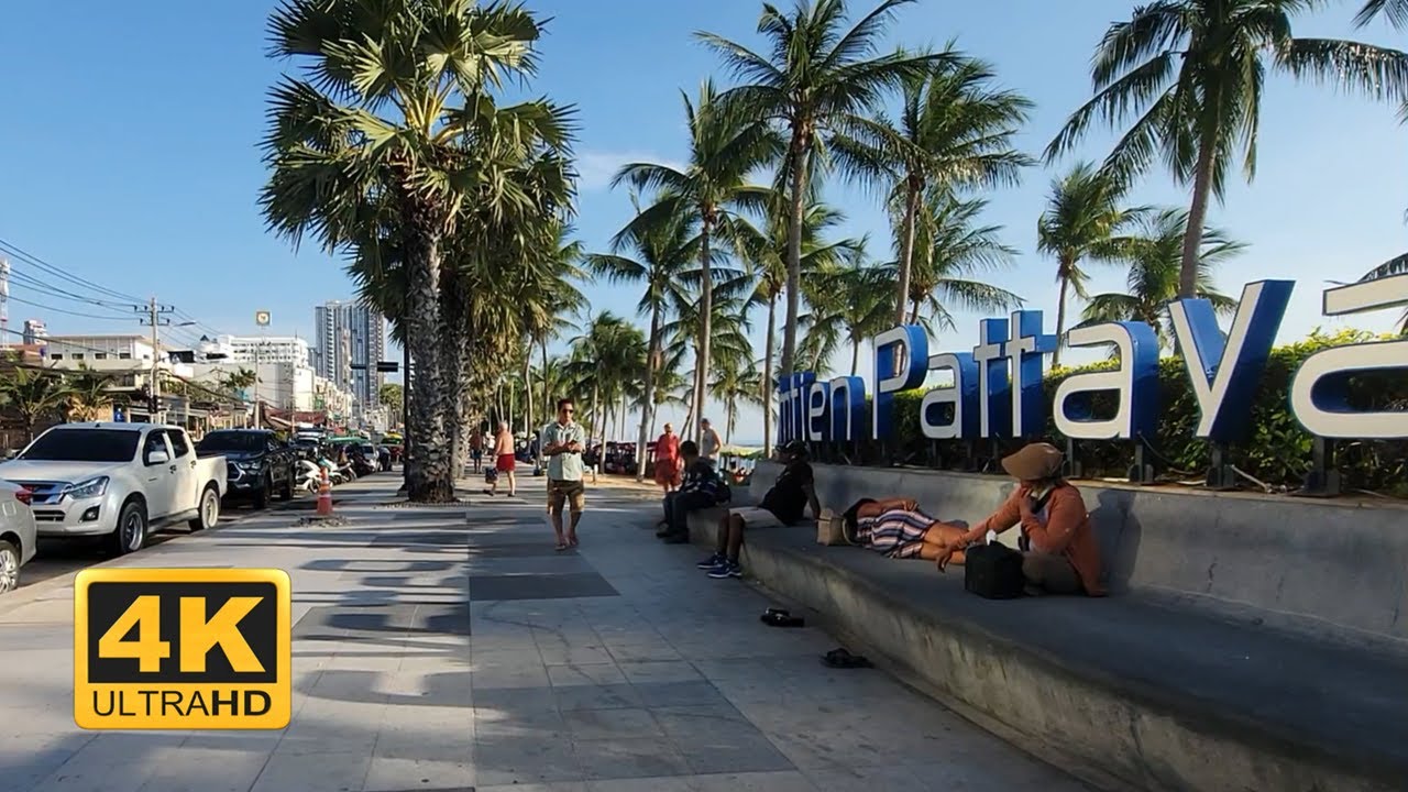 4K Pattaya Jomtien Best Beach -Thailand