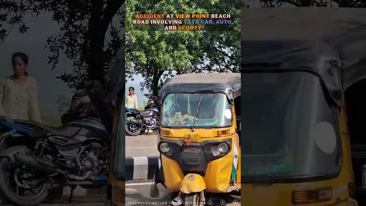 Accident at View Point Beach Road Involving Tata Car, Auto, and Scooty