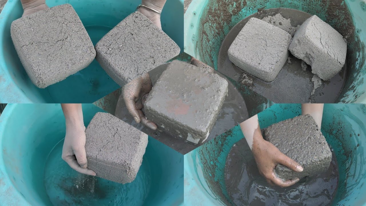 Asmr - dusty 🌪️ gritty crispy sand cement huge shapes crumbling+dipping in water 💦💦