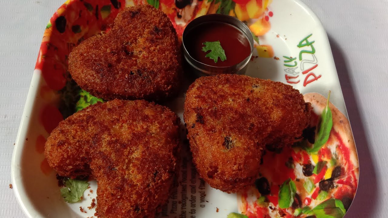 Crispy Vegetable Cutlet recipe/ kids favourite cutlet recipe/ heart shaped cutlet