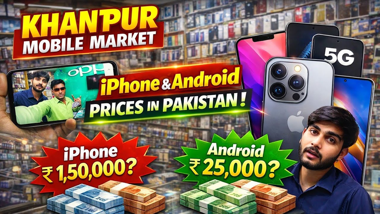 Pakistani Hindu Khan Pur mobile market Mai|Pakistan Mai Iphone aur Android mobile📱Kitnay kay Hai???.