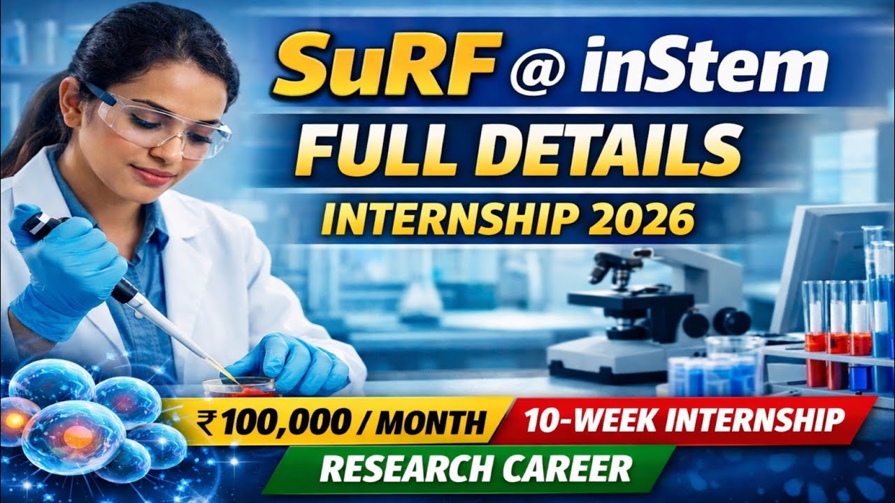 inStem Summer Research Fellowship (SuRF) 2026 | Summer Internship 2026 | Biotech Summer Internships