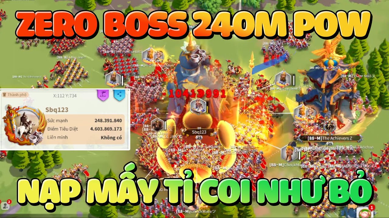 Zero Big Boss 245M Pow ID Mới  Đã Nạp Vài Tỉ Kiếp Này Coi Như Bỏ - Map Thường Thì Chết Hết Lính Rồi