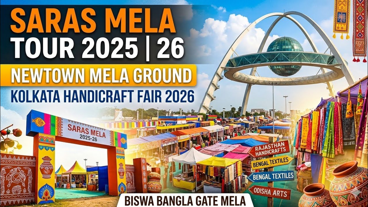 Saras Mela Tour 2025|26 Newtown Mela Ground | Kolkata Handicraft Fair 2026 | Biswa Bangla Gate Mela