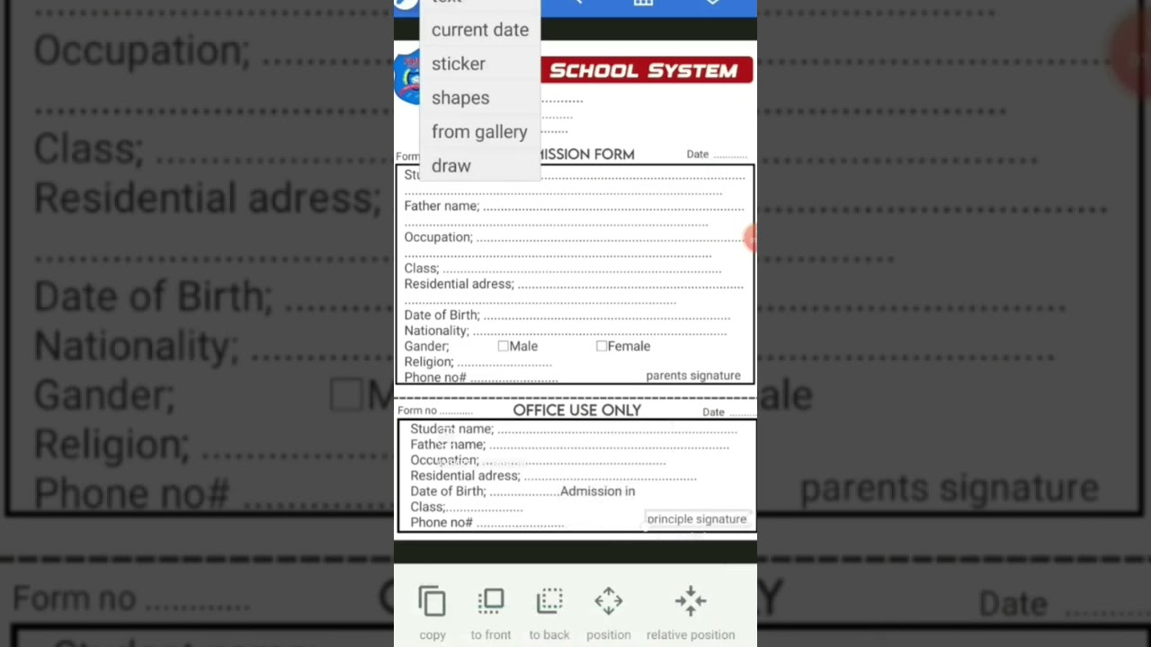 HOW TO MAKE SCHOOL, COLLEGE OR YOU'R COACHING INSTITUTE ADMISSION FORM ON MOBILE PHONE.