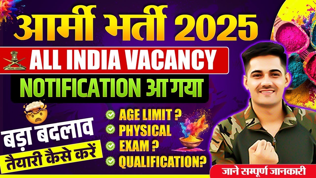 Army Bharti Notification Out 2025 | Agniveer Vacancy 2025 |  | Age Limit , Qualification , ExamDate