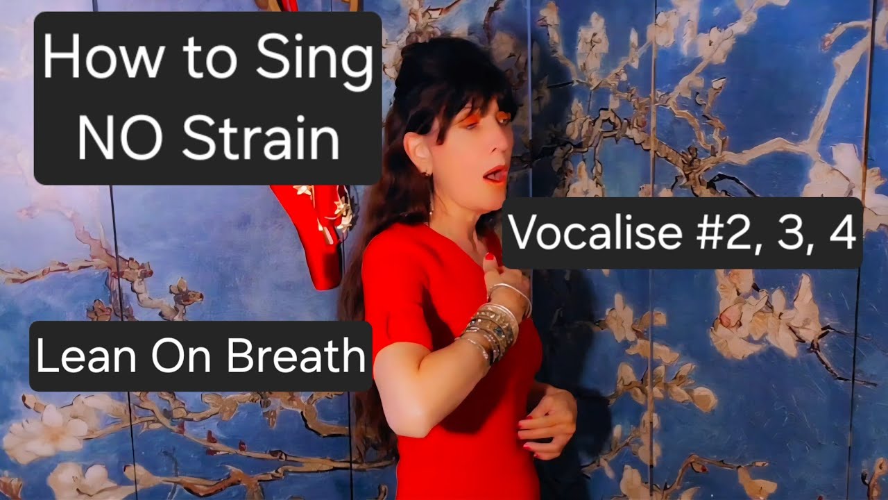 How to Sing High Notes with NO Strain by LEANING ON THE  BREATH with Vocalises #2-4 | C4 to G-flat6