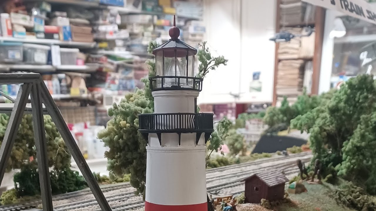 Adding a lighthouse and how I make rocks on my layout.
