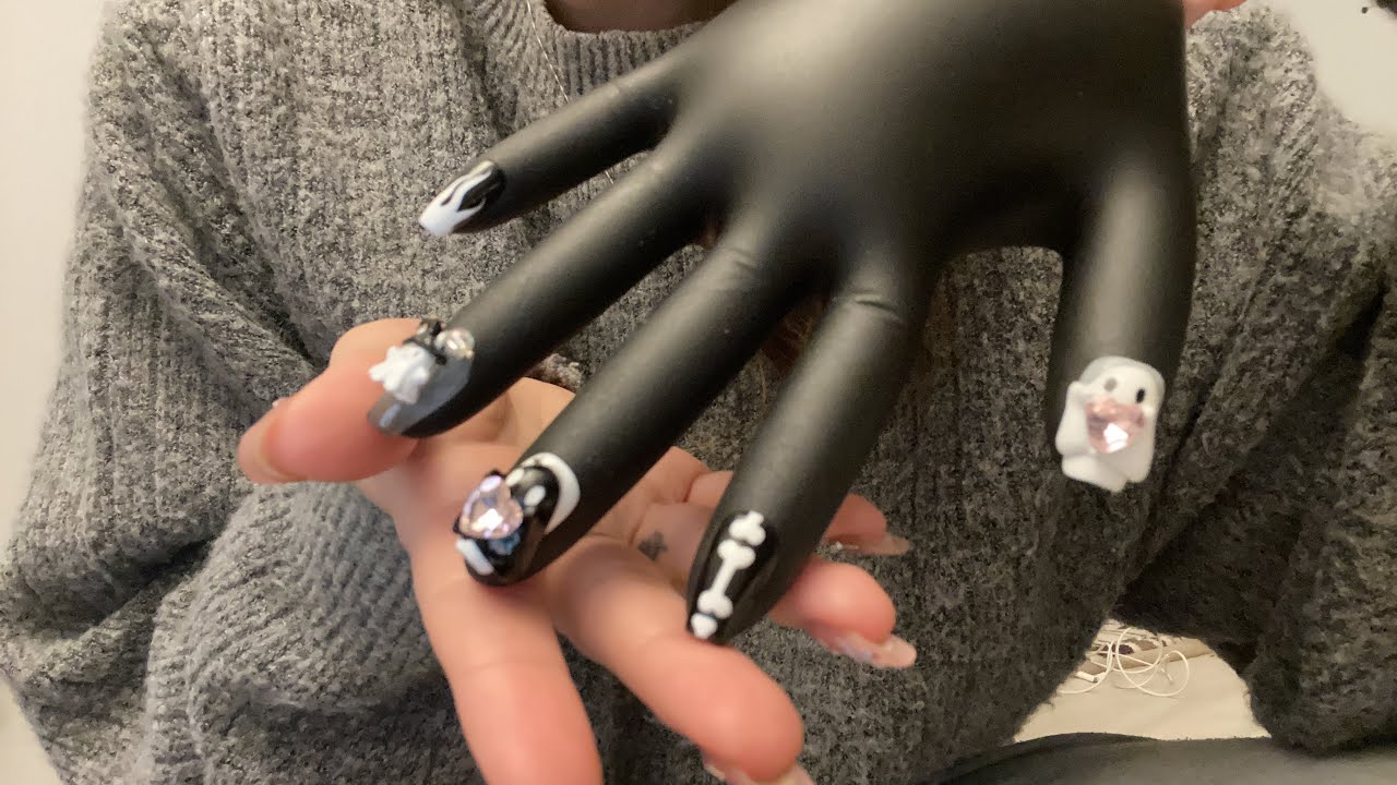 lofi ASMR | doing your nails for a halloween party 👻
