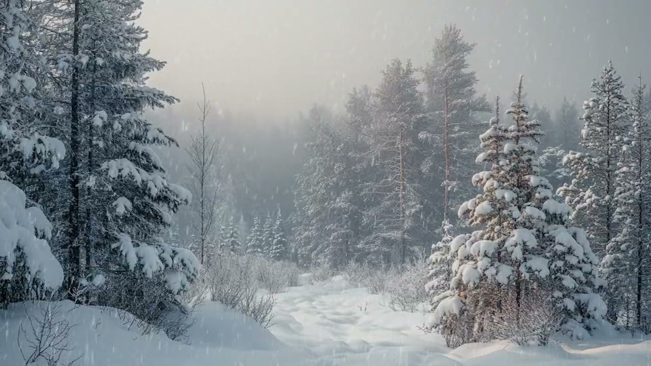 Snow Falling Softly While the World Slows Down for a Peaceful Moment