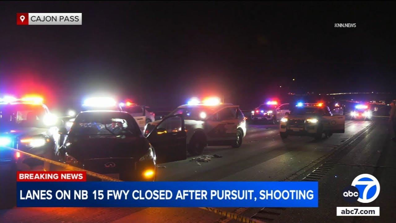 NB 15 Fwy lanes shut down after chase, shooting in Cajon Pass