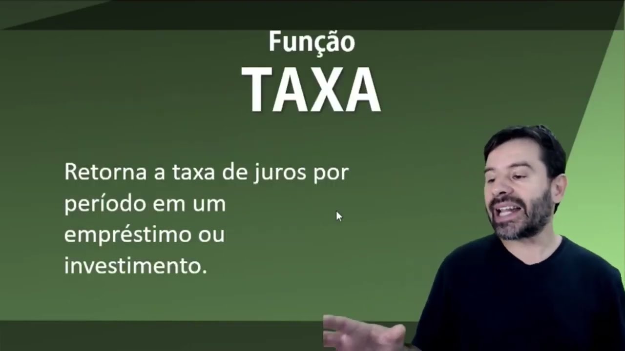 Fun&ccedil;&atilde;o TAXA no Excel