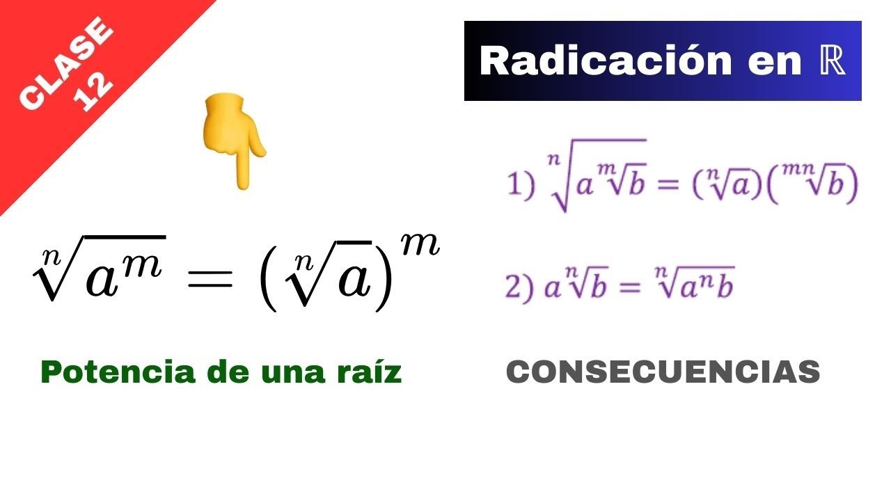 POTENCIA DE UNA RAIZ Y CONSECUENCIAS - CLASE 12