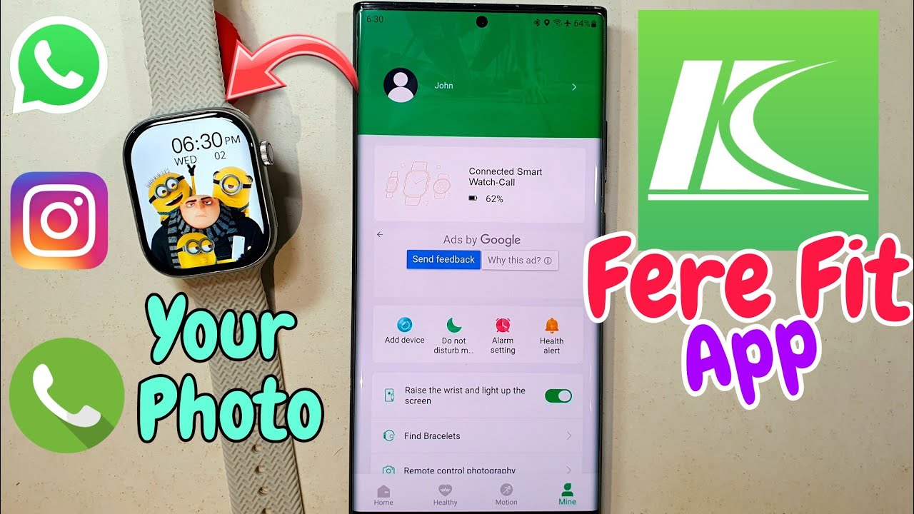 Połączenie Fere Fit z telefonem | Aplikacja Fere Fit | Tapeta w aplikacji Fere Fit | Połączenie smartwatcha z telefonem