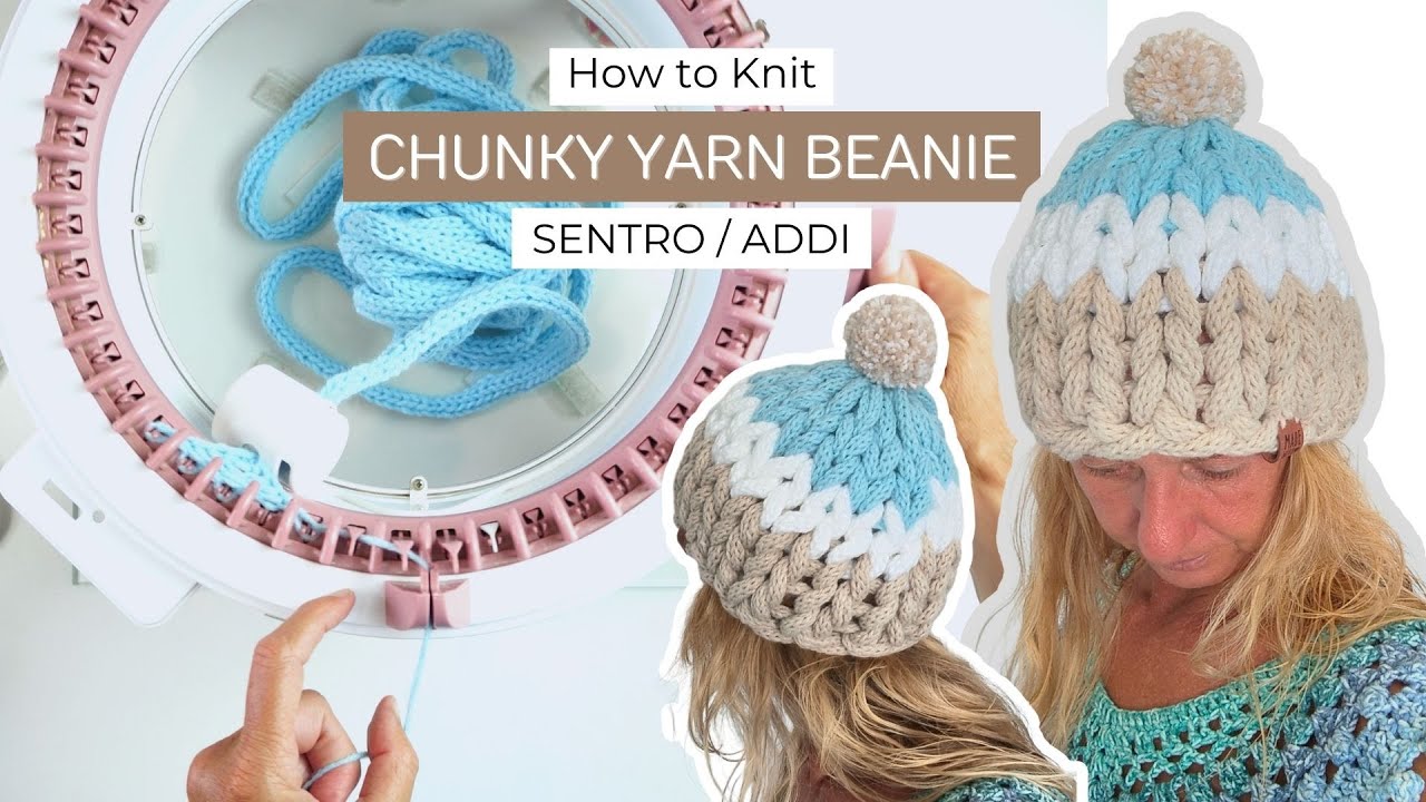 DIY Jumbo Yarn Beanie Using a Circular Knitting Machine
