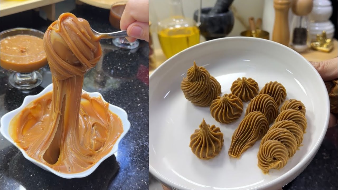 كاراميل وكريمات للحشو والتزيين😮معلللكة  ومتماسكة😍كريمة البيستاش وكابريس كاراميل😋ماتزيديش تشريهم 👌