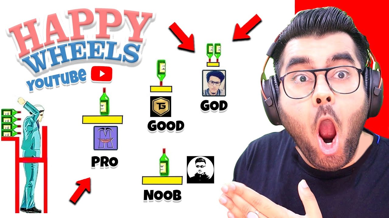 😂 HAPPY WHEELS Impossible Bottle Flips | Funny Moments 😂 | Hitesh KS