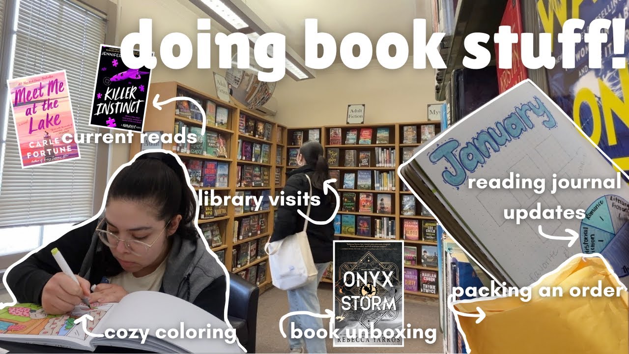 DOING BOOK STUFF 📚💜| cozy bookish vlog ft. reading journal updates, book unboxing, coloring and more