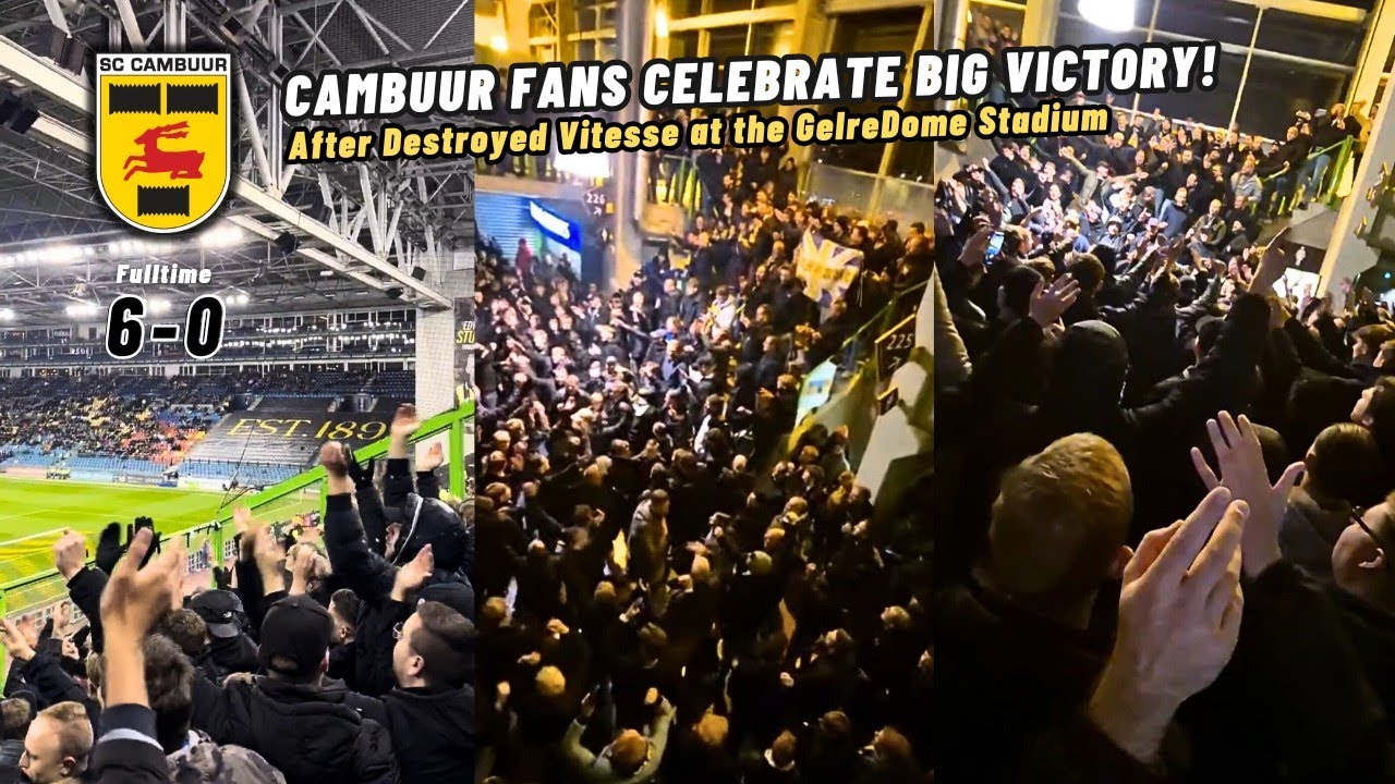 Cambuur Fans Celebrate Big Victory Against Vitesse at Gelredome Stadium! After Winning Away Game 6-0
