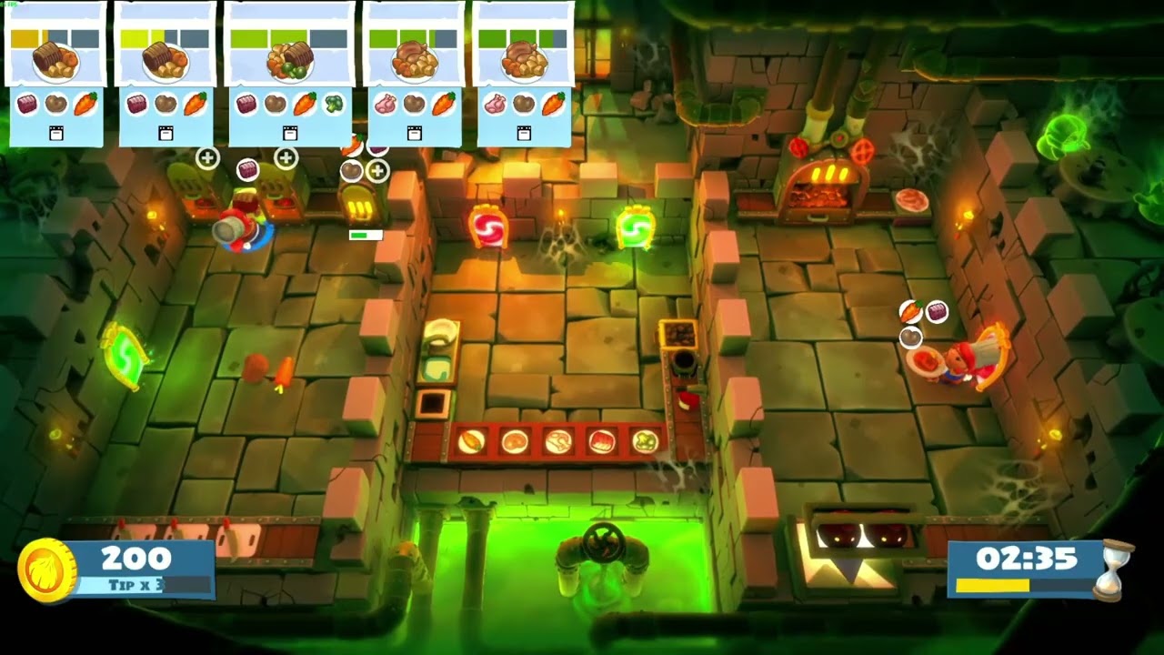 Overcooked AYCE Night of the Hangry Horde Level 3-3 4-stars solo