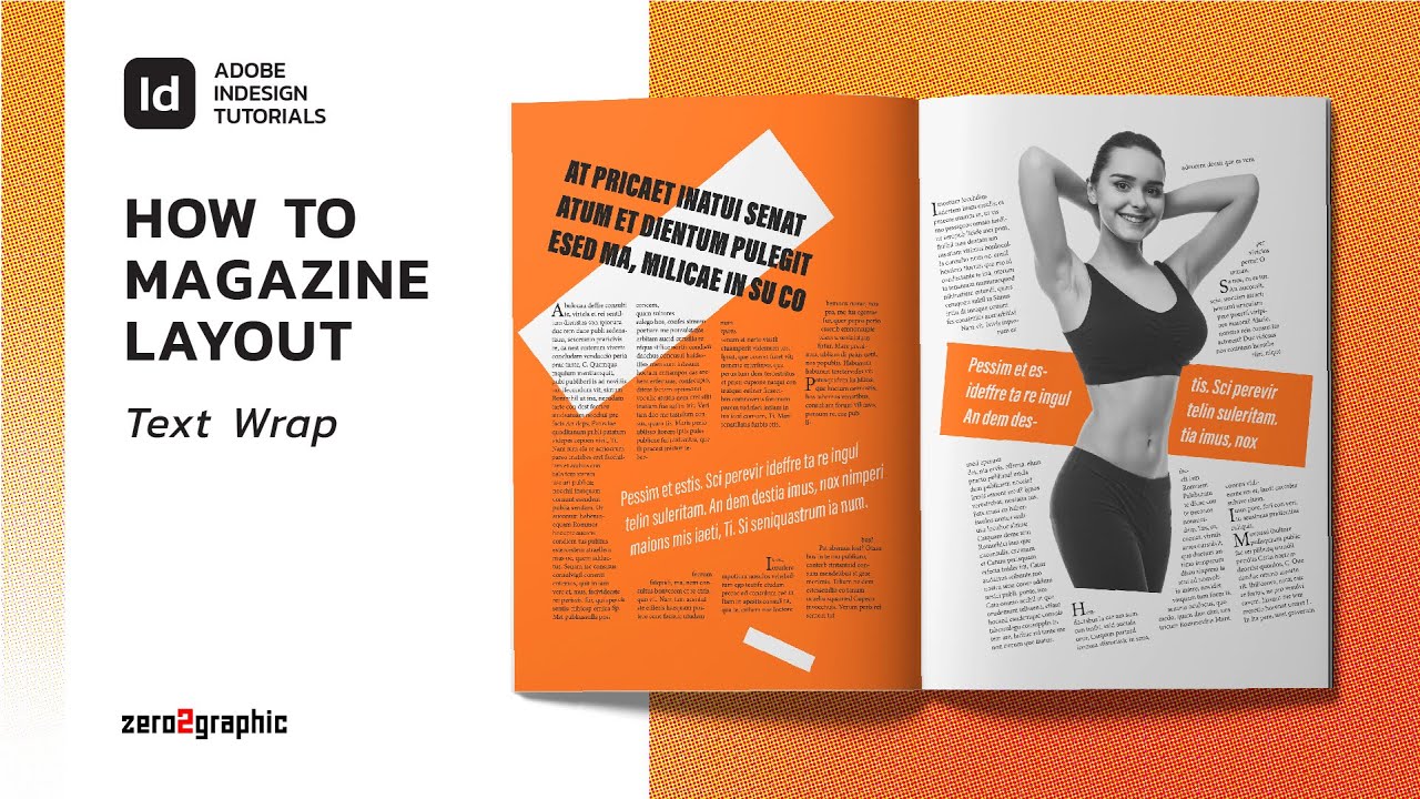 How to Basic Create Magazine Layout with Text Wrap  in Adobe Indesign CC