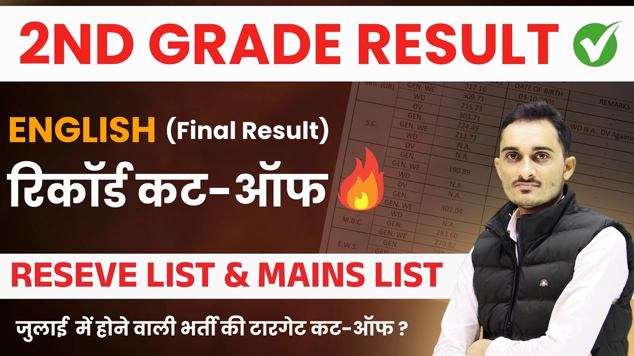 RPSC 2nd Grade 2024 की चौंकाने वाली कट-ऑफ | RPSC 2nd Grade English Final Result & Cut off Marks 2025
