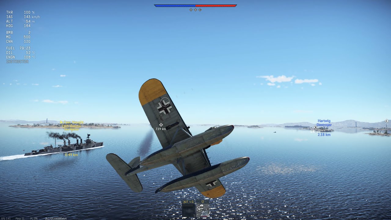 USS Detroit Shipboard Reconnaissance Aircraft Gameplay:War Thunder - 
