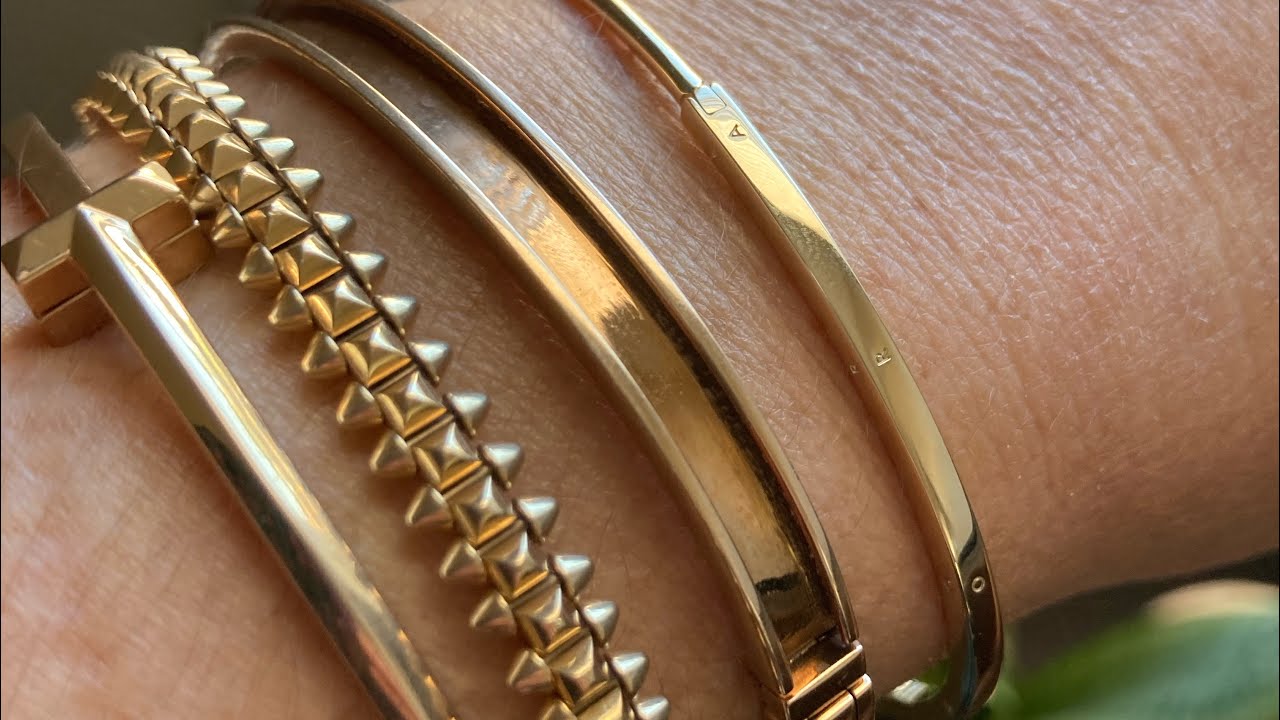 Unboxing my Pandora Signature ID Bangle 14k Gold & Free Bangle