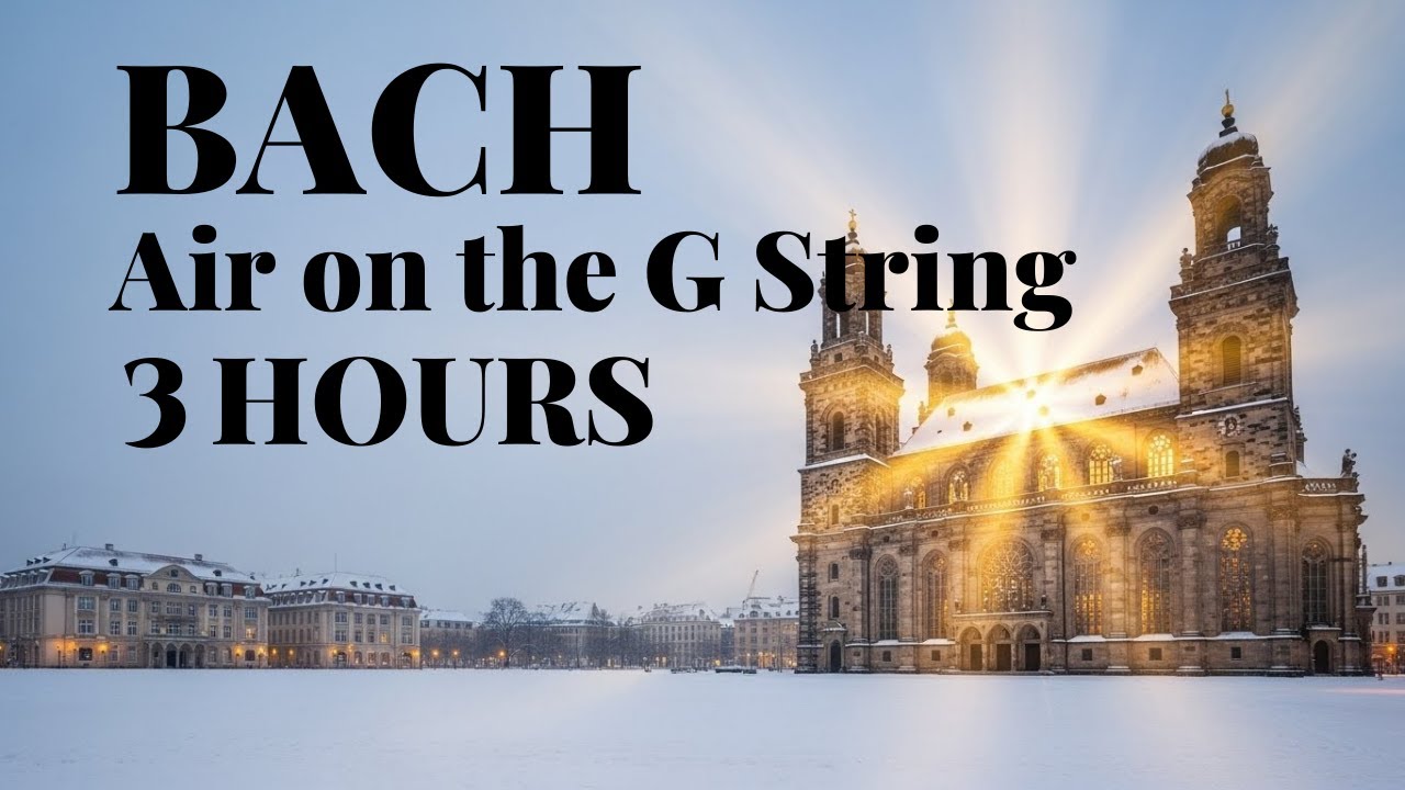 Bach – Air on the G String (3 Hours Continuous) | Winter Piano Ambience | Leipzig & Dresden