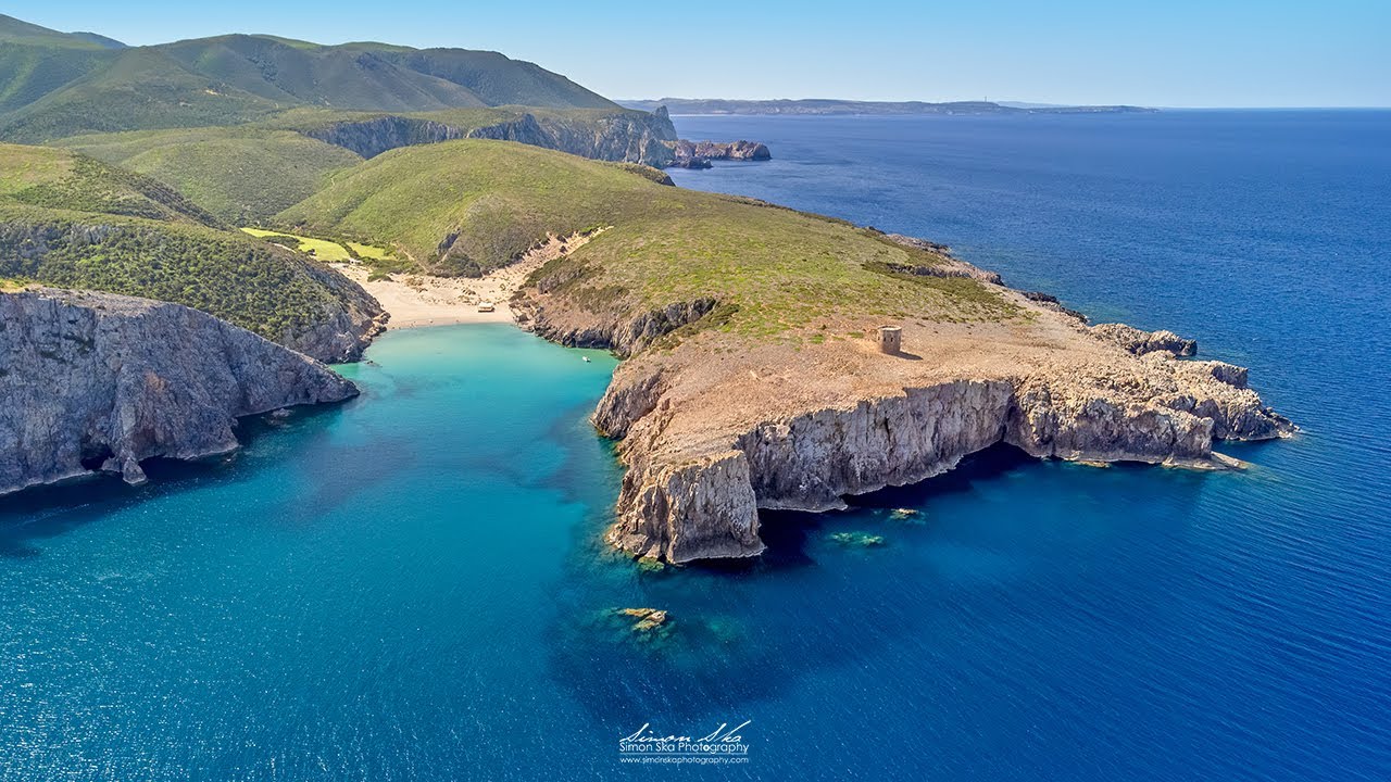 Spiaggia di Cala Domestica (Buggerru - Sardegna) aerial drone