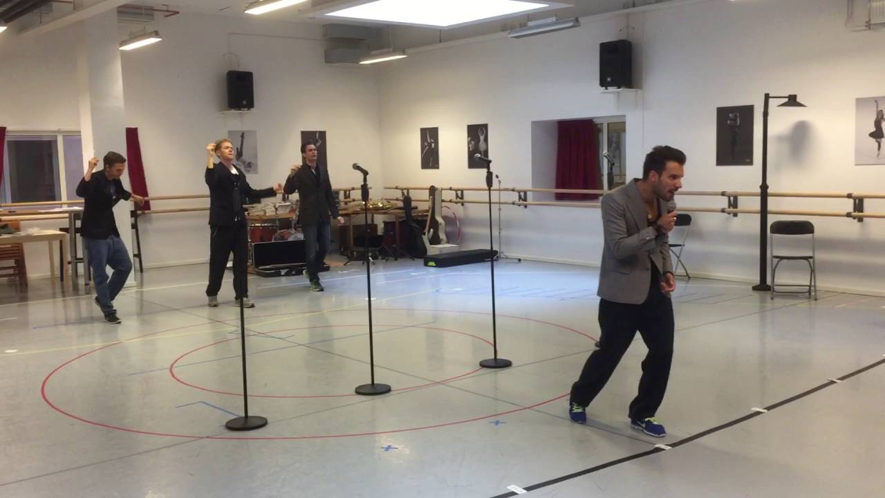 Swedish Jersey Boys in rehearsals 2015