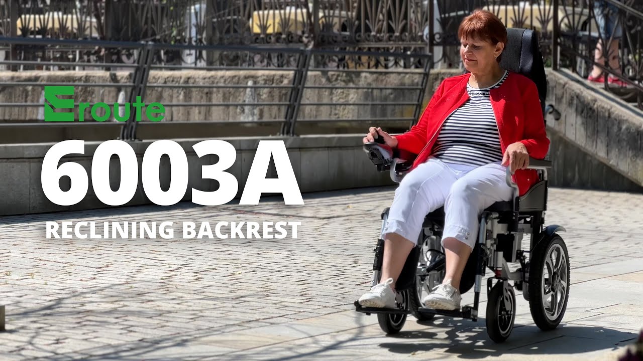 Eroute 6003A &ndash; Регулировка наклона спинки &ndash; Складная электрическая инвалидная коляска