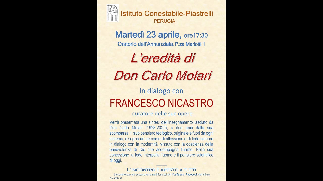 L'eredità di Don Carlo Molari in dialogo con Francesco Nicastro
