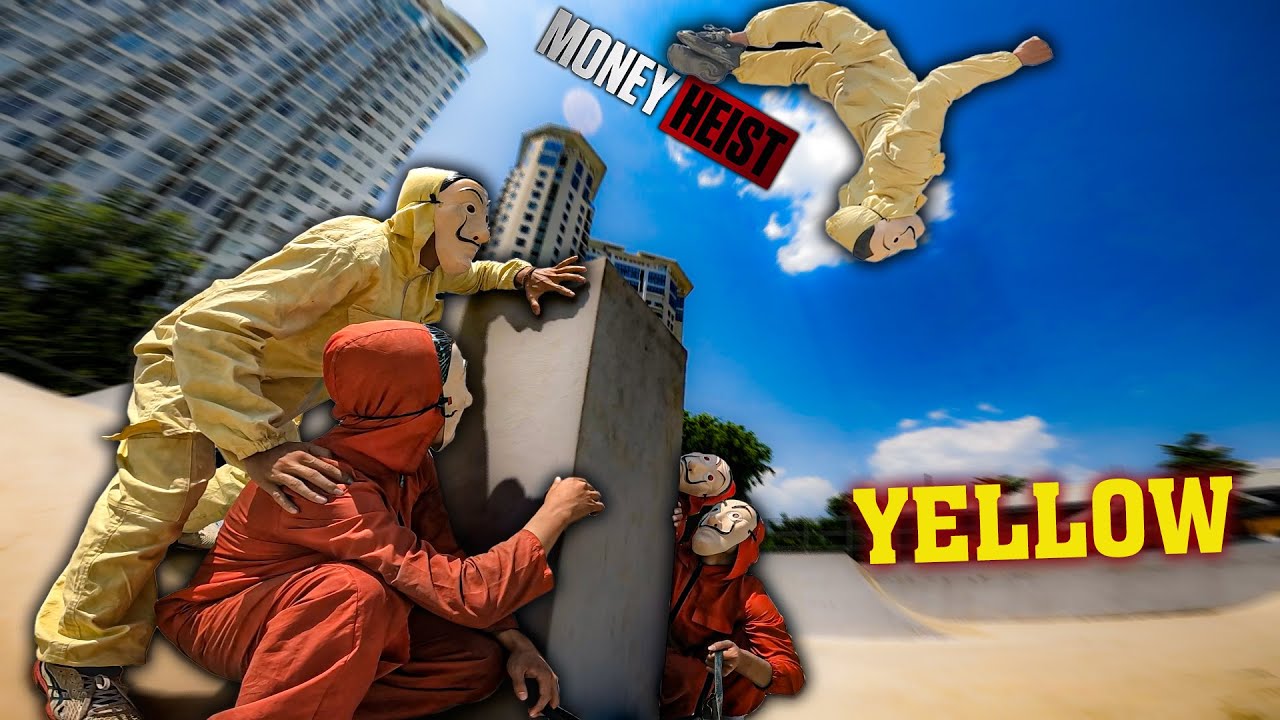 PARKOUR MONEY HEIST vs POLICE ( bella ciao remix ) money heist yellow