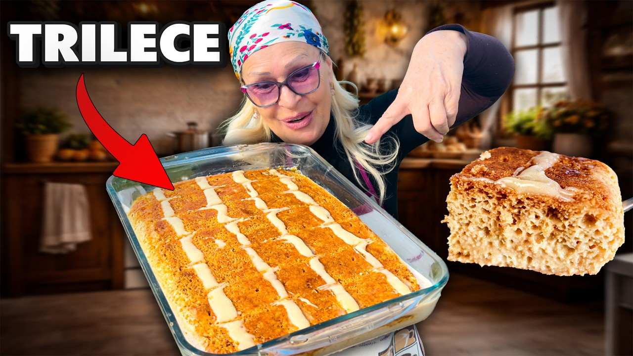 Der ber&uuml;hmte 3 Milch Kuchen TRILECE mit Karamellso&szlig;e und Schokolade