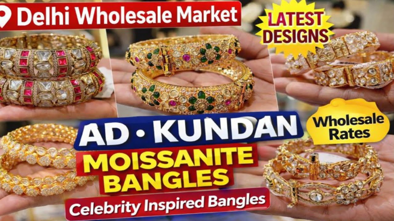 Latest Celebrity Design Chudiyan | AD Kundan Moissanite Bangles Wholesale Delhi | Bridal Bangles