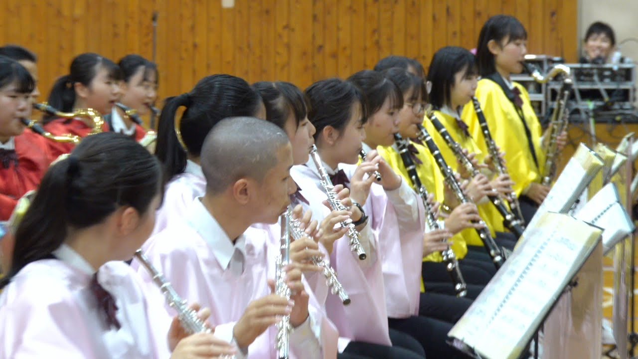 富士市立高校 吹奏楽部「演歌ヒットパレード（北酒場～天城越え～北の漁場～お祭りマンボ～川の流れのように）」@ 吉永ふれあいコンサート