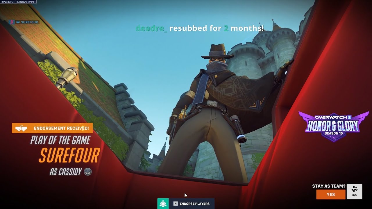 CASSIDY PERKS OP! POTG! SUREFOUR INSANE CASSIDY TOP 500 SEASON 15 OVERWATCH 2 GAMEPLAY