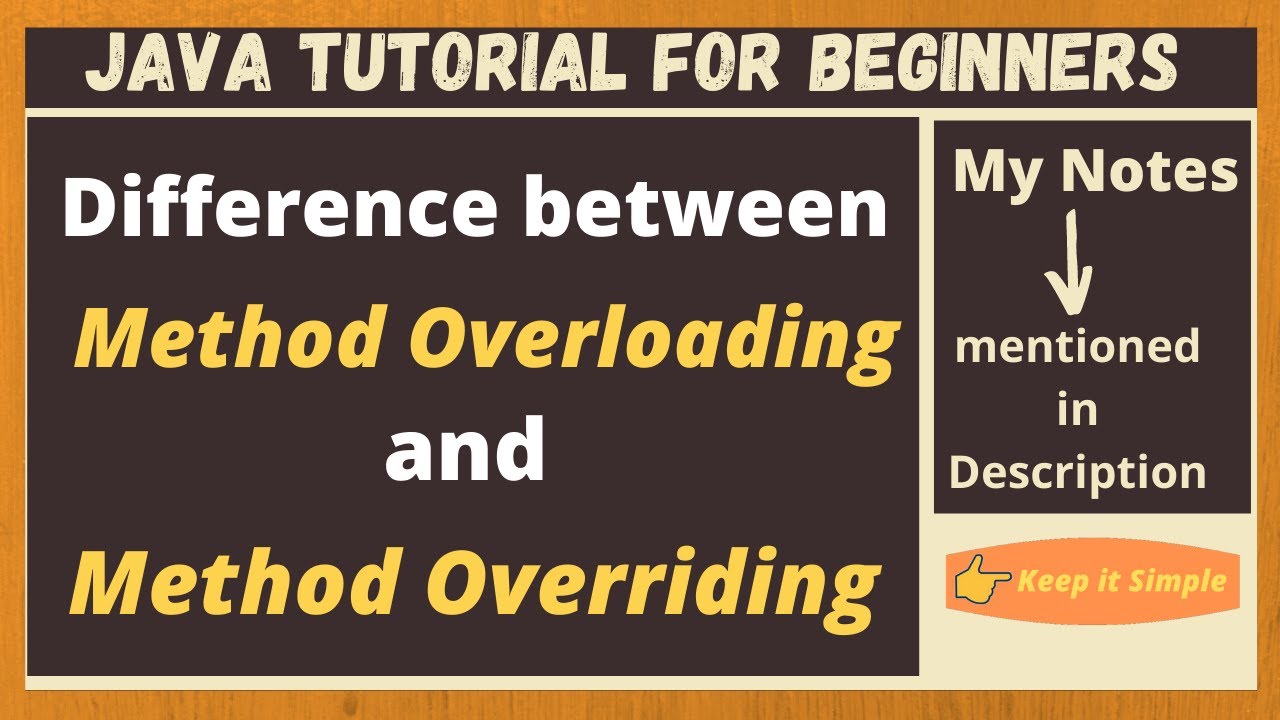 Difference between Method Overloading and Method Overriding |Method Overloading vs Method Overriding
