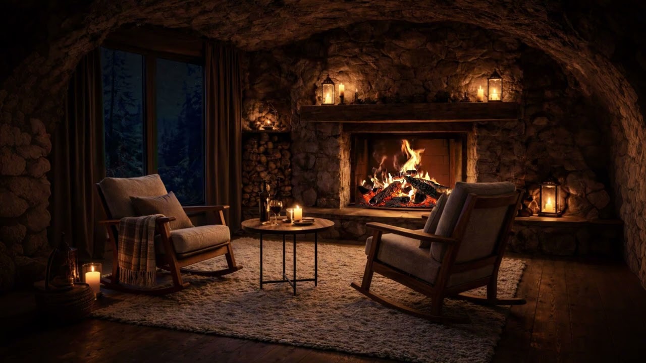 Warm Fireplace Illumination 🔥 Cozy Candlelight Ambience for Deep Relaxation