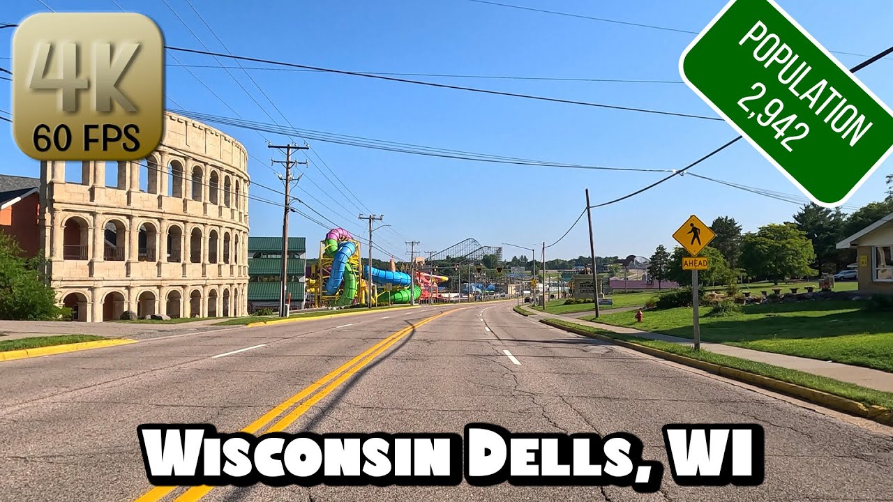 Driving Around Wisconsin Dells, Wisconsin in 4k Video