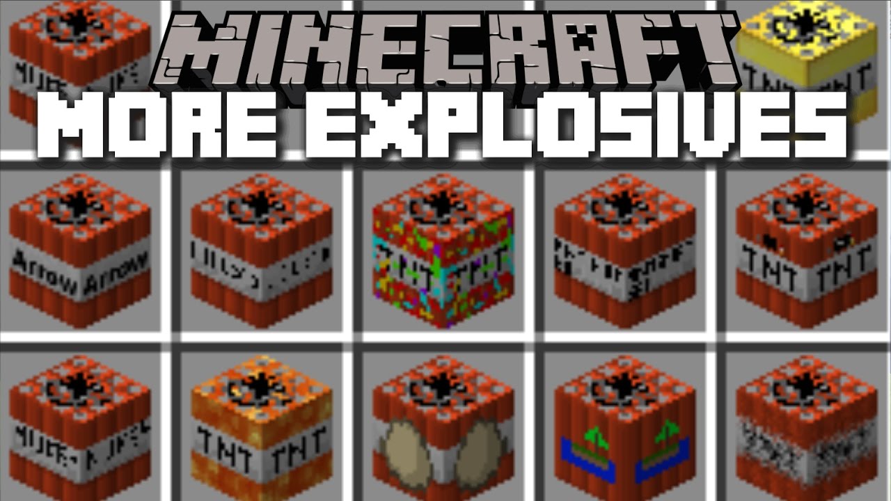 Minecraft CRAZY TNT MOD / THE CRAZY BOMBS WITH NUKES AND ANTIMATTER!! Minecraft