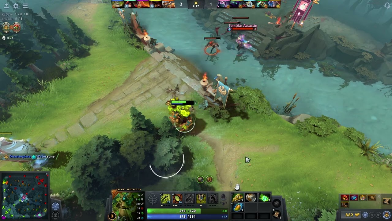 DOTA 2 - Unranked - Treant Protector - Mid (pos2)