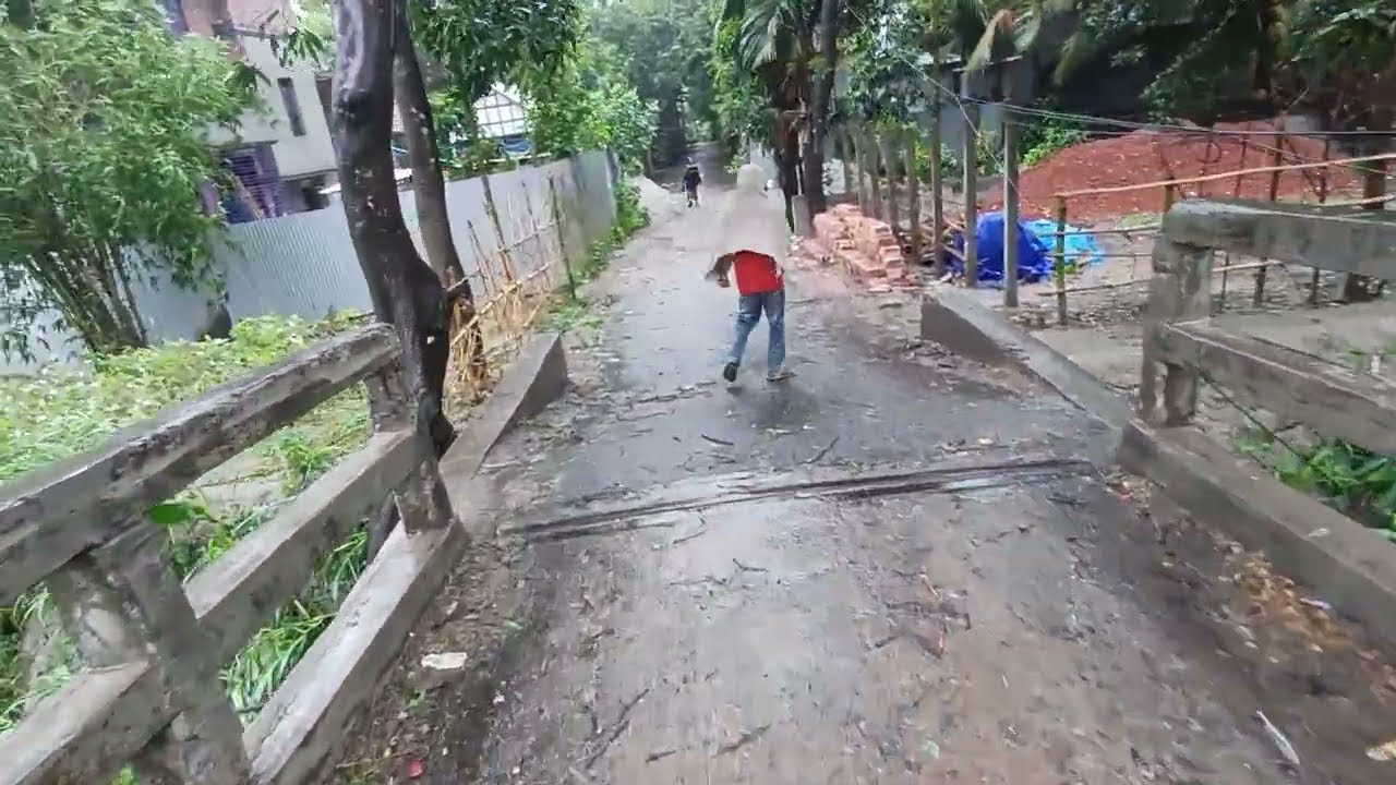 Walking in Aksail Village in Rain and heavy storm | Bangladesh's Monsoon Magic | Asmr Rain