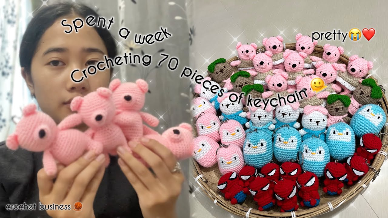 Spent a whole week Crocheting 70 pieces of keychains😭❤️| Arunachal pradesh|Crochet business owner